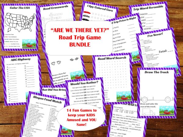 Are We There Yet Road Trip Game Bundle PRINTABLE