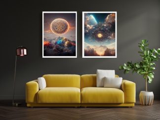 Digital Art Printable.2 Mandala's In The Sky Wall Art