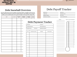 Printable Debt Snowball Tracker, Debt Payoff Tracker, Student Loans, Credit Card, Mortgage, Ramsey Baby Steps