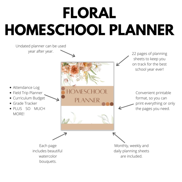 Floral Homeschool Planner