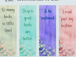 Floral Serene Bookmarks, Set of 8, Printable