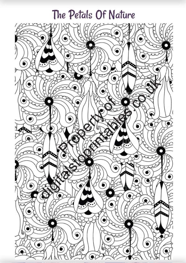 Flowers Coloring Pages in reprintable pdf format - Image 7