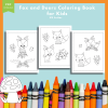 PRINTABLE COLORING Pages | Fox and Deers Coloring Book for Kids, 20 Pages, Super Simple, Fox, Deer, US Letter, Coloring Book, Younger Kids - Image 3