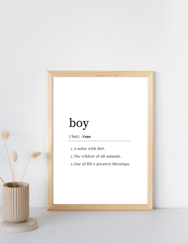 Funny Definition of Boy Digital Print, Wall Art, PRINTABLE, Noise with Dirt, Gift for Expectant Parents - Image 5