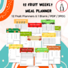 12 Fruit Weekly Meal Planner Printables