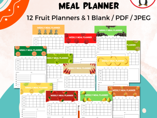 12 Fruit Weekly Meal Planner Printables