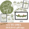 Gift Tags - cute owl garland gift tags for Christmas and holidays