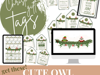 Gift Tags - cute owl garland gift tags for Christmas and holidays
