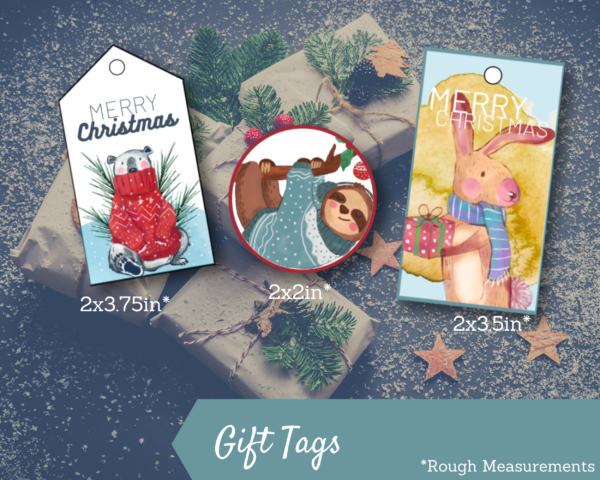 Printable Gift Tag Bookmark Set - Gift tag for Christmas, Digital Download Christmas Bookmark Printable, Gift Tag Bookmark Holiday Set - Image 2