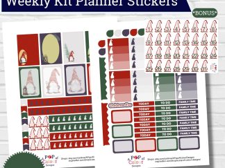 Christmas Gnomes Weekly Planner Sticker Kit