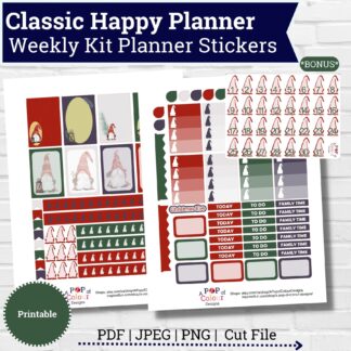 Christmas Gnomes Weekly Planner Sticker Kit