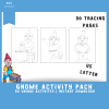 Gnome Activity Sheet Pack of 60, Printable Gnome Activity Pages, Gnome Dot to Dot, Gnome Tracing Pages, Printable Kids, Kids Activity Pages - Image 2