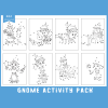Gnome Activity Sheet Pack of 60, Printable Gnome Activity Pages, Gnome Dot to Dot, Gnome Tracing Pages, Printable Kids, Kids Activity Pages - Image 7