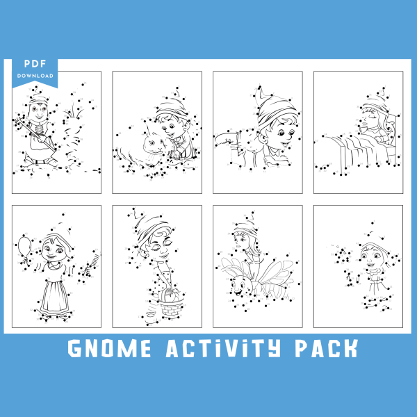 Gnome Activity Sheet Pack of 60, Printable Gnome Activity Pages, Gnome Dot to Dot, Gnome Tracing Pages, Printable Kids, Kids Activity Pages - Image 7