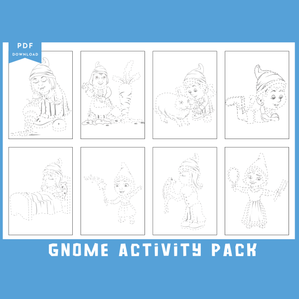 Gnome Activity Sheet Pack of 60, Printable Gnome Activity Pages, Gnome Dot to Dot, Gnome Tracing Pages, Printable Kids, Kids Activity Pages - Image 8