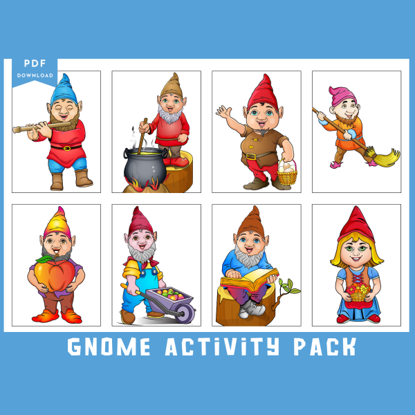 Gnome Activity Sheet Pack of 60, Printable Gnome Activity Pages, Gnome Dot to Dot, Gnome Tracing Pages, Printable Kids, Kids Activity Pages - Image 9