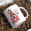 Queen of Coffee Pink Heart Gnome 15 Oz Coffee Mug