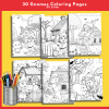 Gnome Coloring, Coloring Page Bundle, Gnome Coloring Pages for Kids, 30 Pages, Kids Coloring Pages, US Letter, Gnome Fairy Houses, Fantasy - Image 6