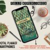 2023 Digital Planner for Smartphones - Gold Teal Art Deco Design
