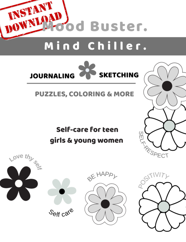 Daisy jounal, coloring book for teen girls and young women