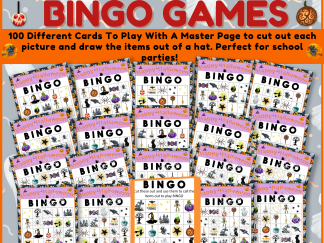 Halloween Bingo Games With Witches and Ghosts