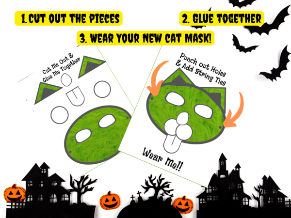 HALLOWEEN Black Cat Games Bundle + Cut Paste & Wear Papercraft Cat Mask DIGITAL DOWNLOAD Printables - Image 8