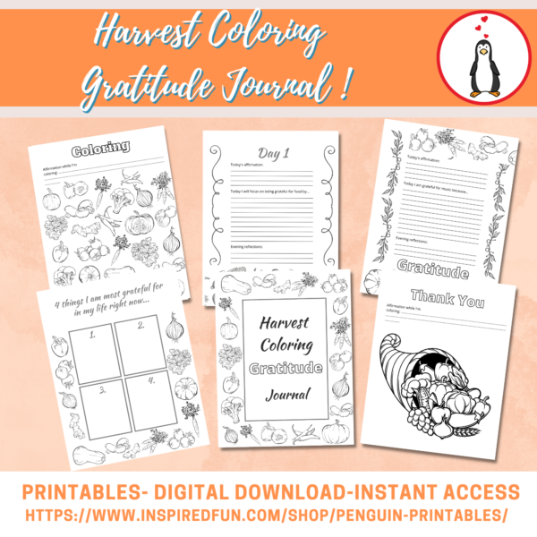 Harvest Coloring Gratitude Journal