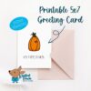 Hey There Punkin 5x7 Printable Greeting Card, Instant Download