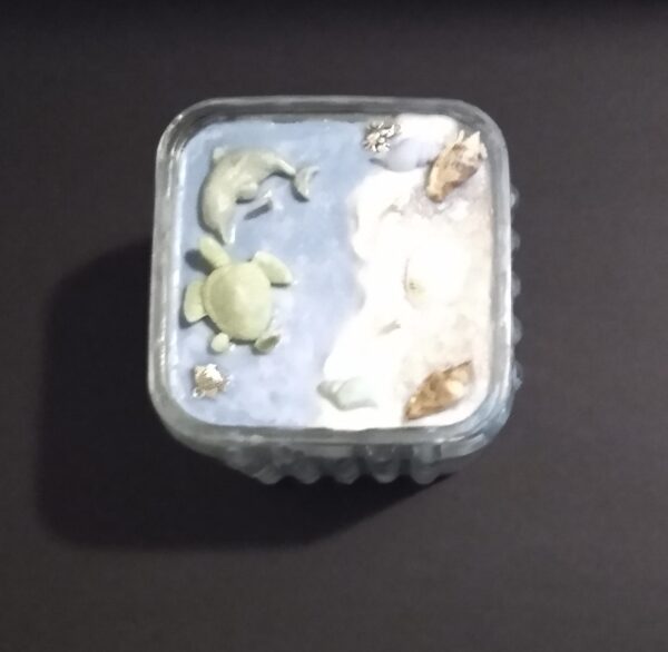 Candle One of a kind Ocean inspired art lottery candle 4 pounds Soy wax; - Image 5