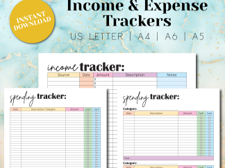 income & expense tracker printable