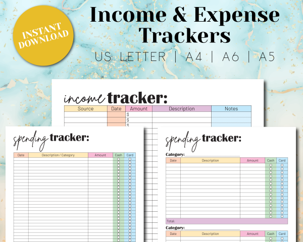 income & expense tracker printable