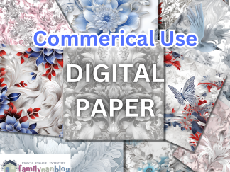 50+ Floral Digital Papers - Blue, Pink, White, and Americana
