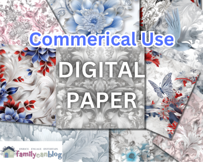 50+ Floral Digital Papers - Blue, Pink, White, and Americana