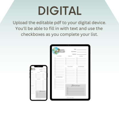 Travel Checklist - Digital