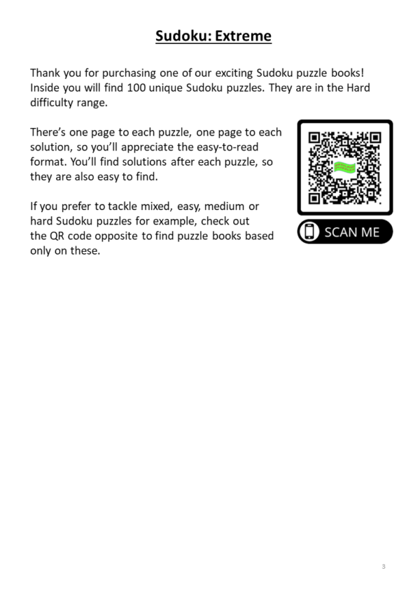 Instant Downloadable Extreme Sudoku Puzzles Book for Adults. Contains 100 'Extreme' Puzzles with Answers - Image 3