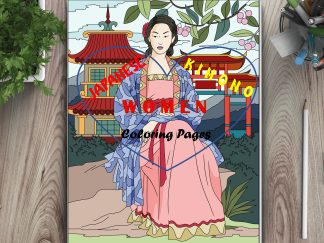 JAPANESE KIMONO WOMEN Coloring Pages...PRINTABLES! Digital Download.