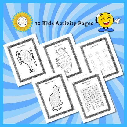 20 Engaging Activity Sheets for Family, Printable Activity Bundle, Kids and Adult Puzzles, Digital Download for Instant Fun - Image 3
