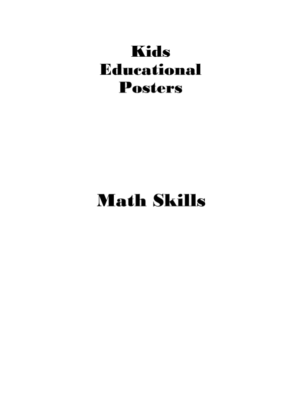 Kids Educational Posters - Math Skills