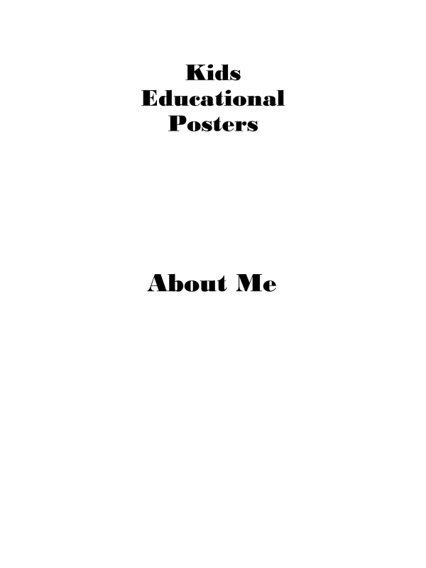 Kids Educational Posters - About Me