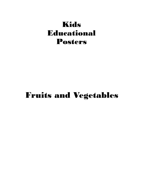 Kids Educational Posters - Fruits and Vegetables
