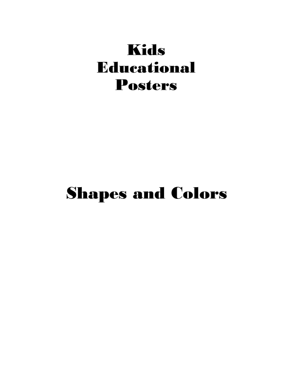 Kids Educational Posters - Shapes and Colors