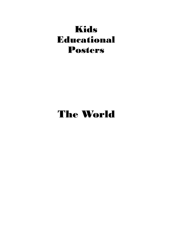 Kids Educational Posters - The World
