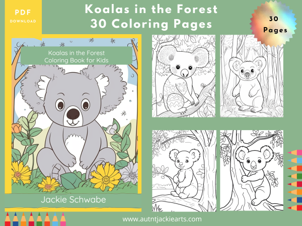 Koalas in the Forest Coloring Pages for Kids