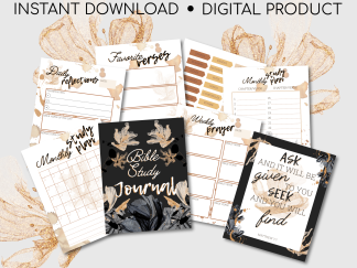 black and gold printable bible planner journal