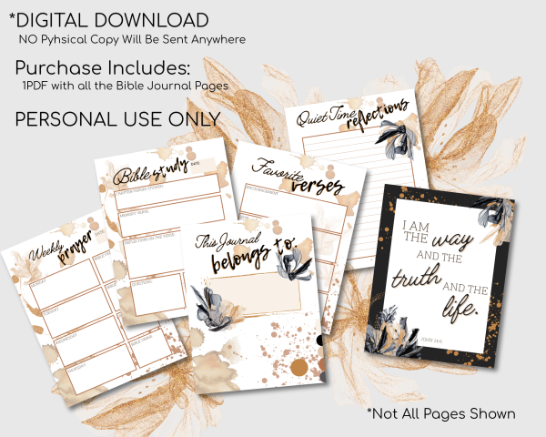 Printable Bible Journal - Bible Journaling Printable, Bible Planner, Prayer Journal, Bible Study Printable, Bible Study Journal - Image 2