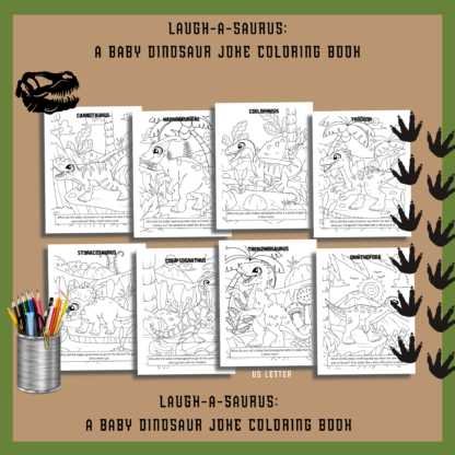 Baby Dinosaur Coloring Joke Book, Dino Coloring Book, Coloring Bundle, Dinosaur Coloring Pages for Kids, Printable Coloring Pages, Baby Dino - Image 6