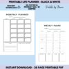 Printable Life Planner, Minimal Design, Black & White, Save Ink, Plans, Goals, Self-Care, Fitness, Health, Travel, Finance - Image 2