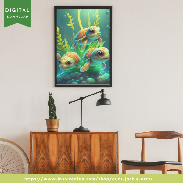 WALL ART Print, Gallery Wall Print, and Instant Download Print - Turtle Trio - pdf, jpg - 5 Aspect Ratios / Sizes - 3 Unannounced Bonuses - Image 10