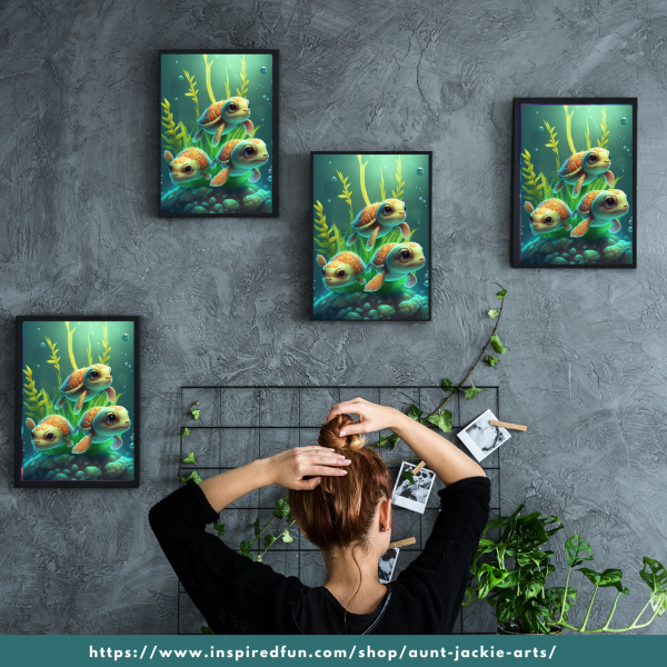 WALL ART Print, Gallery Wall Print, and Instant Download Print - Turtle Trio - pdf, jpg - 5 Aspect Ratios / Sizes - 3 Unannounced Bonuses - Image 4