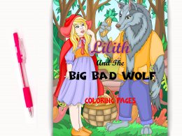 "Coloring Magic Unleashed: Discover the Enchanting World of 'Lilith and the Big Bad Wolf'" Coloring Pages! DIGITAL DOWNLOAD..